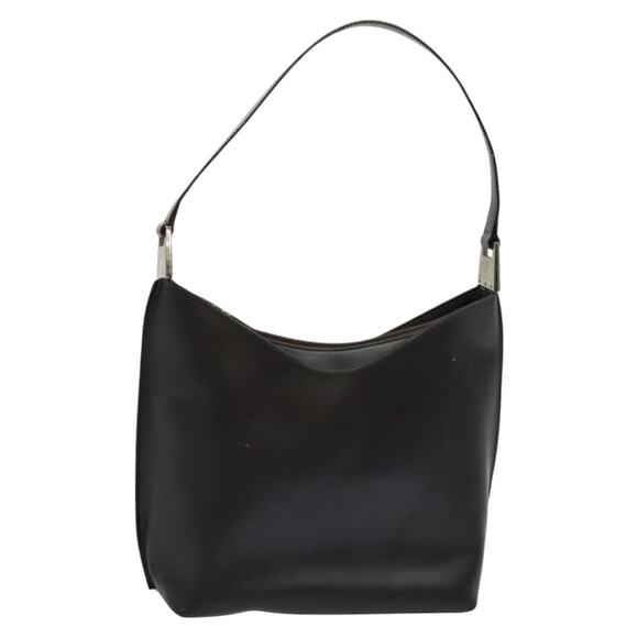 GUCCI Shoulder Bag Leather Brown Silver - Picture 1 of 16